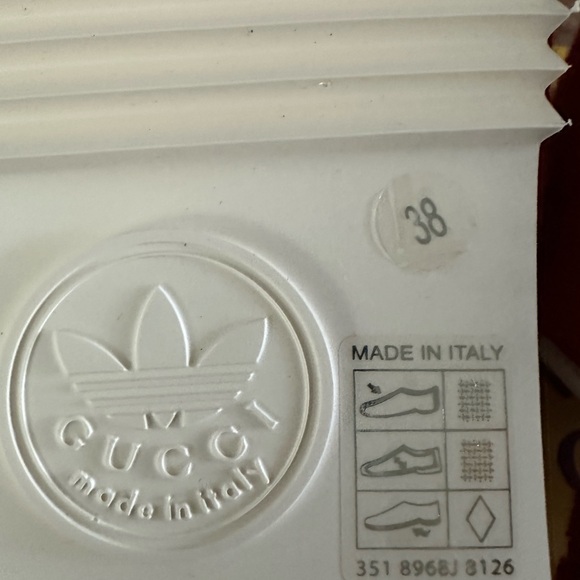 Authentic Women's Gucci X Adidas Red GG Supreme Monogram Platform Slides size 38 - Picture 5 of 10